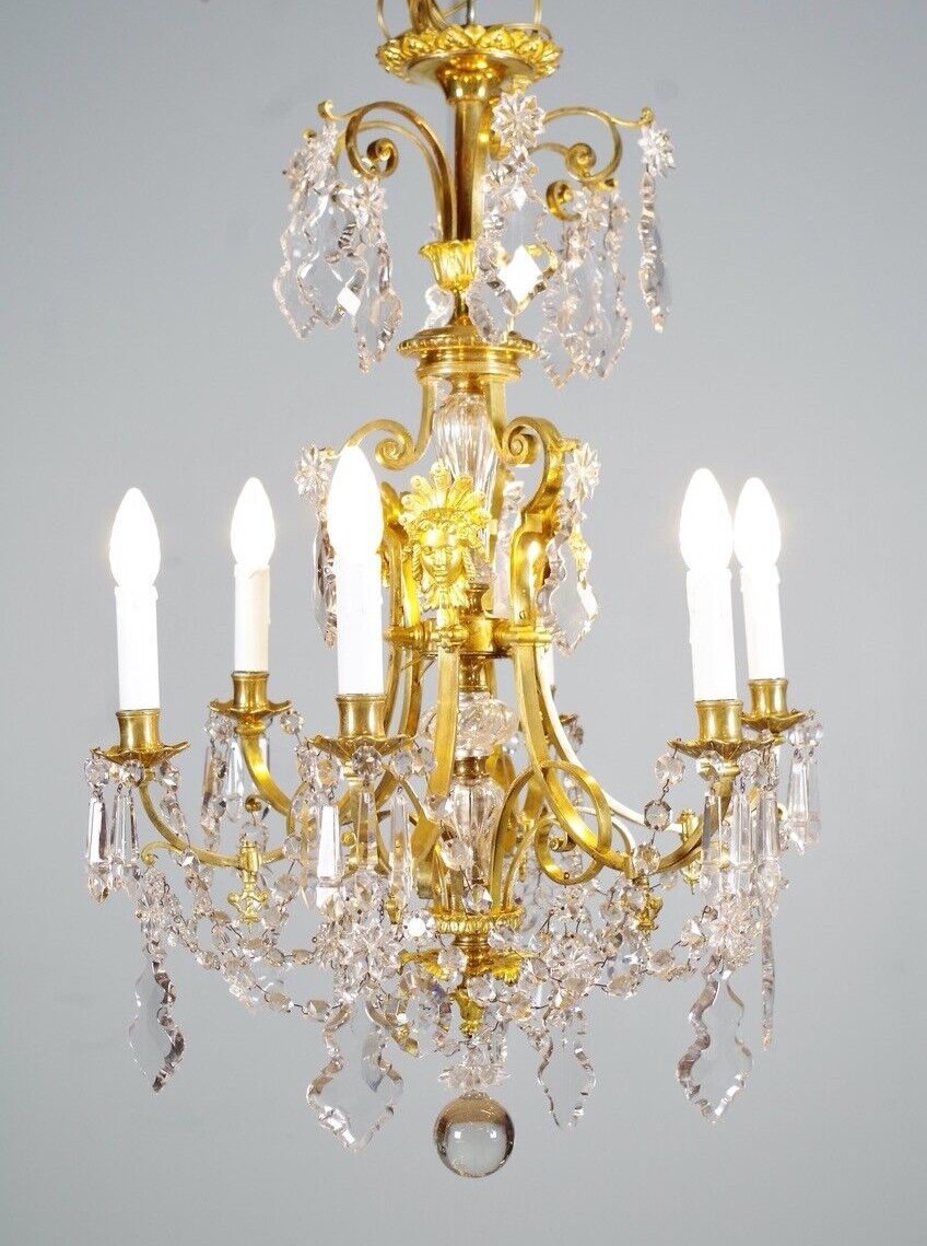 Lustre Napoléon III bronze et cristal