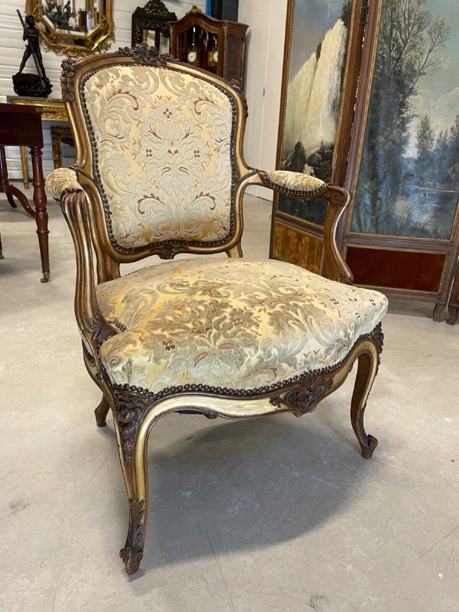 Quatre fauteuils style Louis XV-photo-2