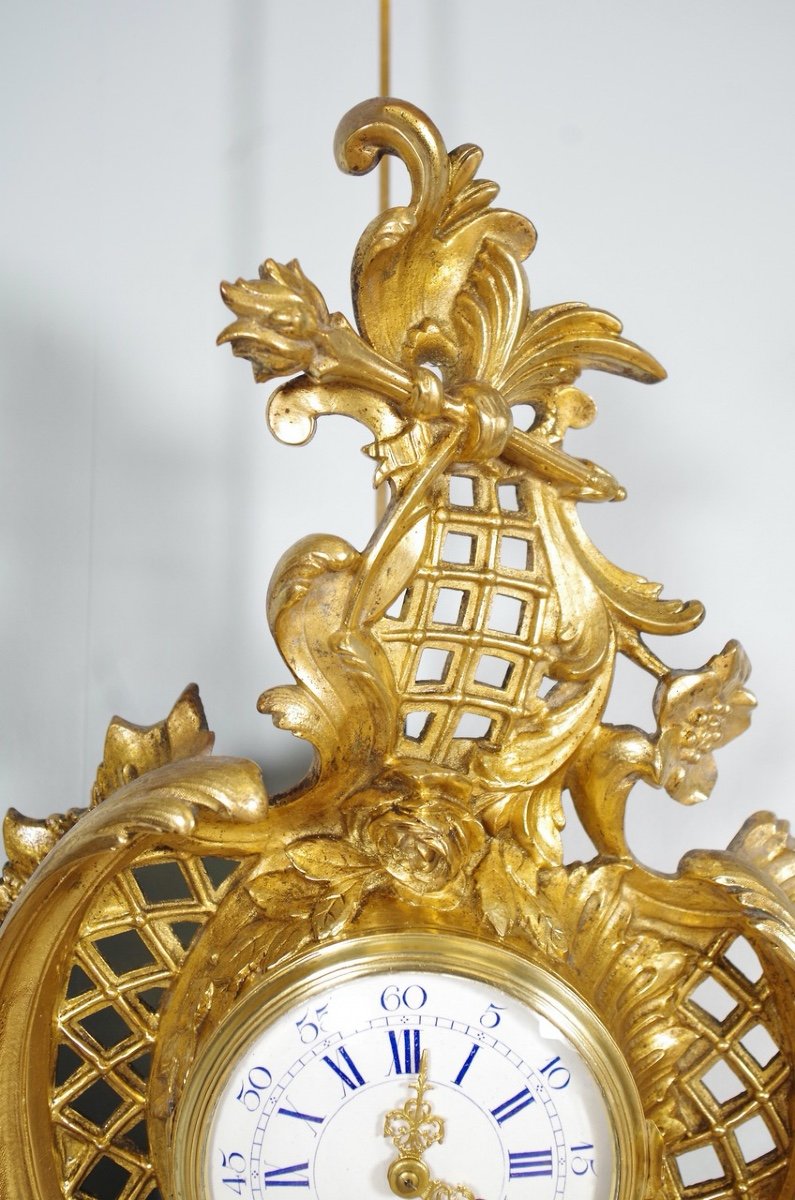 Louis XV Style Gilded Bronze Cartel-photo-2