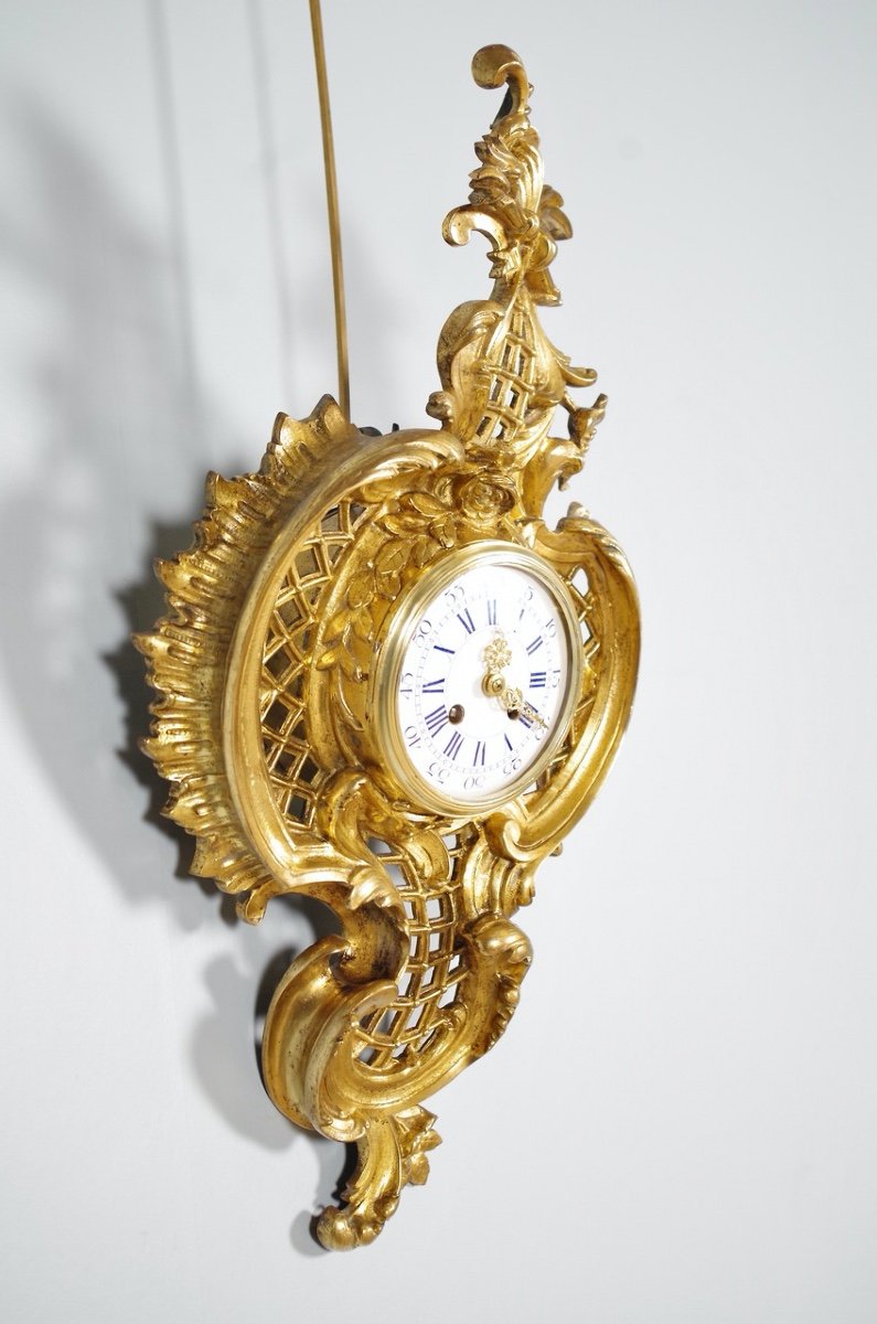 Louis XV Style Gilded Bronze Cartel-photo-3