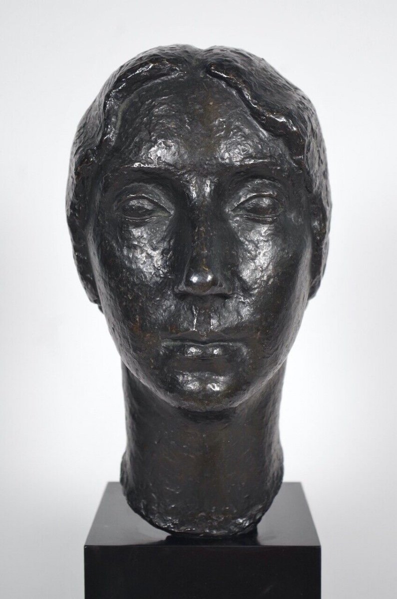 Marcel Gimond - Bronze - Bust Of A Woman-photo-3