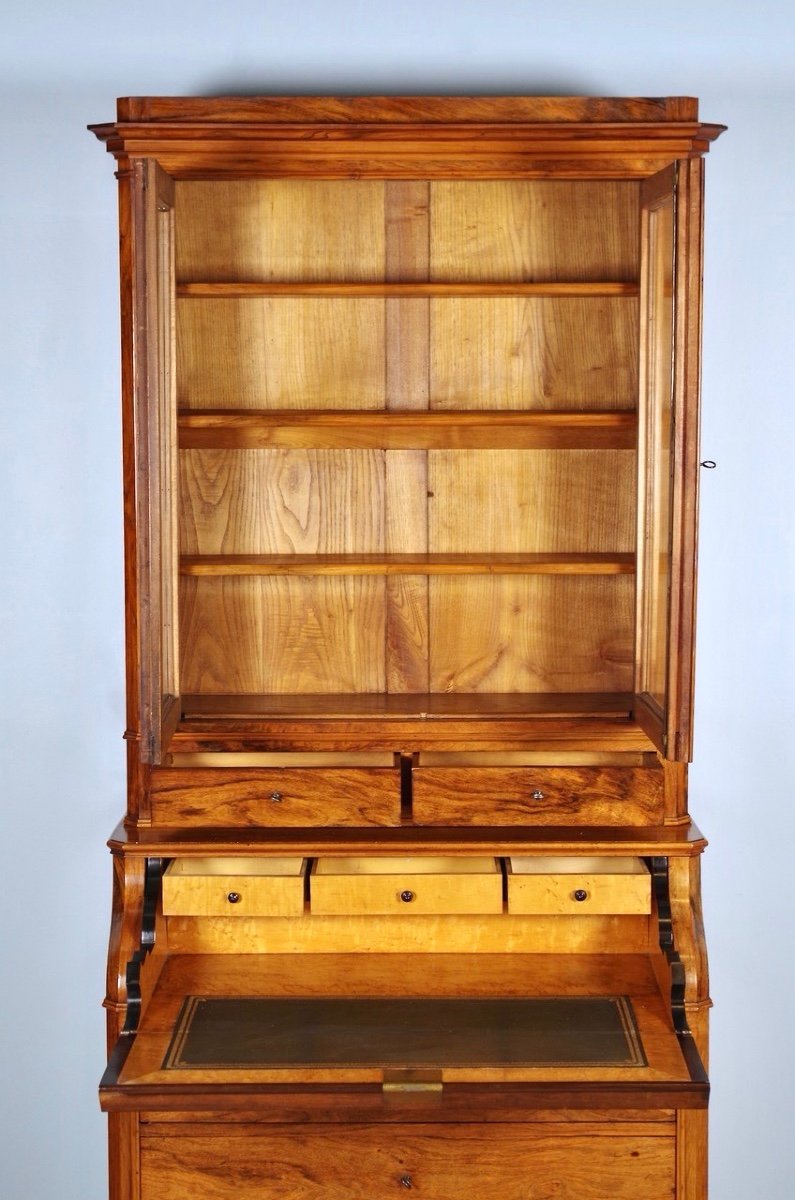 Louis-philippe Chest Of Drawers Desk Bookcase-photo-3