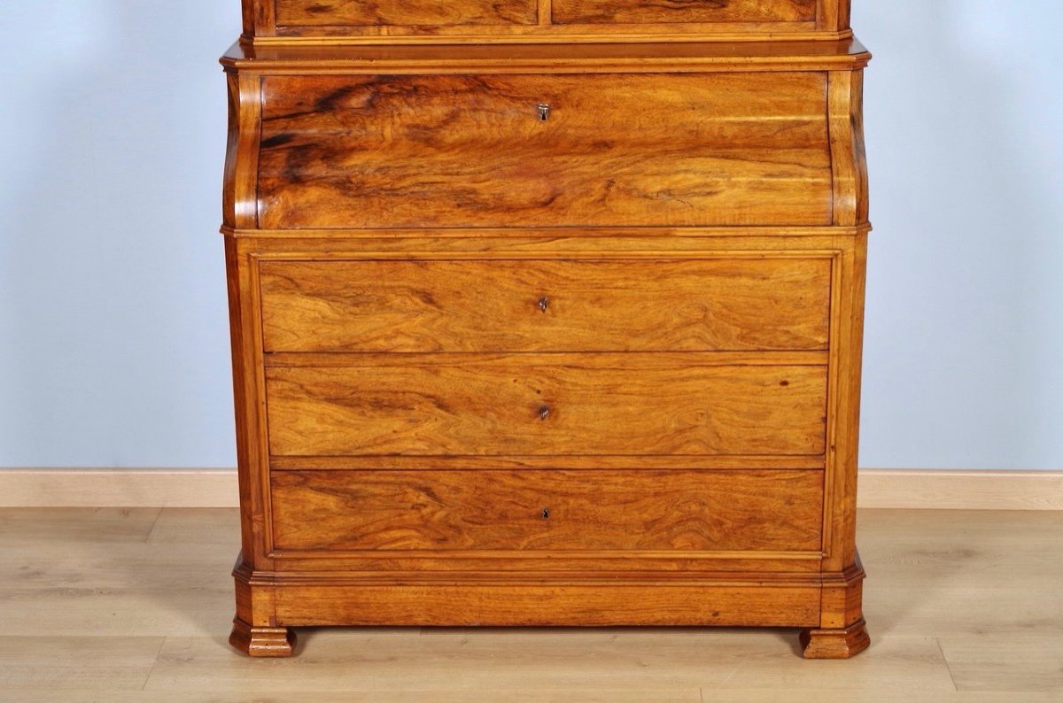 Louis-philippe Chest Of Drawers Desk Bookcase-photo-1