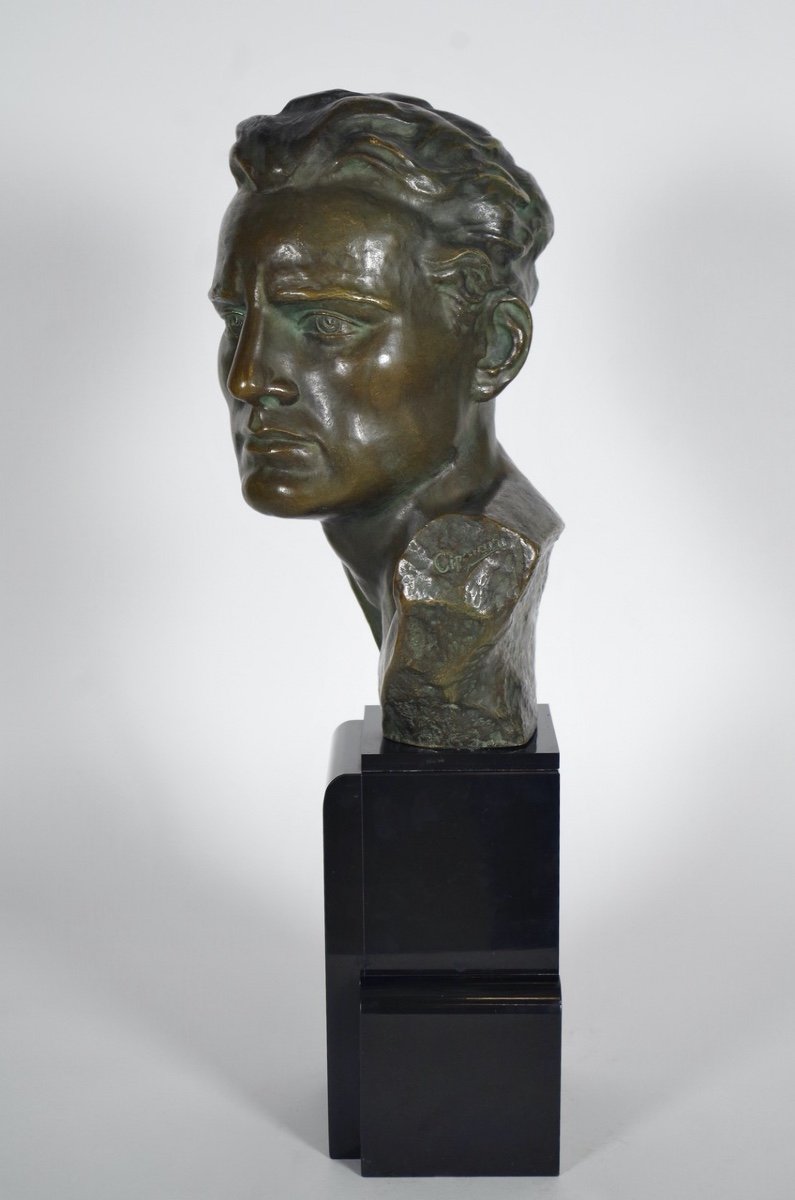 Ugo Cipriani - Art Deco Bronze - Mermoz-photo-6