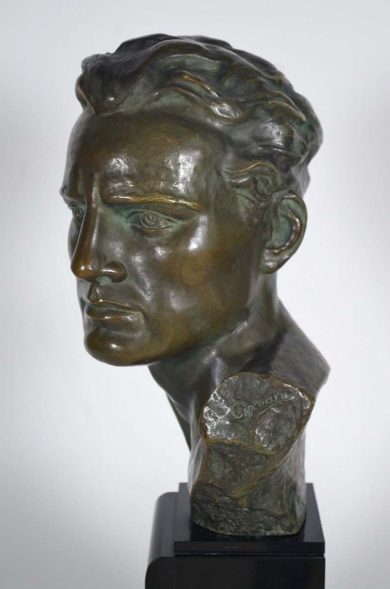 Ugo Cipriani - Art Deco Bronze - Mermoz-photo-7