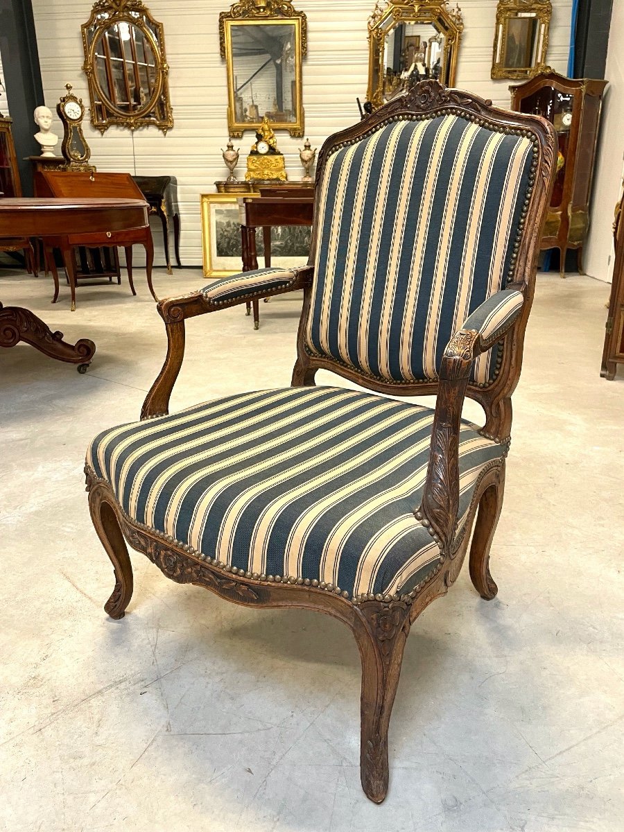 Fauteuil et repose-pieds époque Louis XV -photo-4