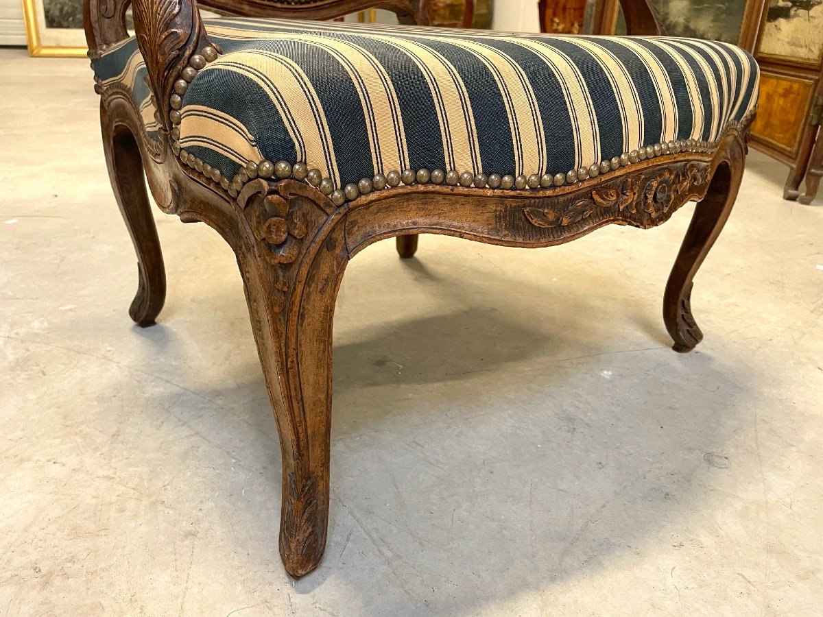 Fauteuil et repose-pieds époque Louis XV -photo-3