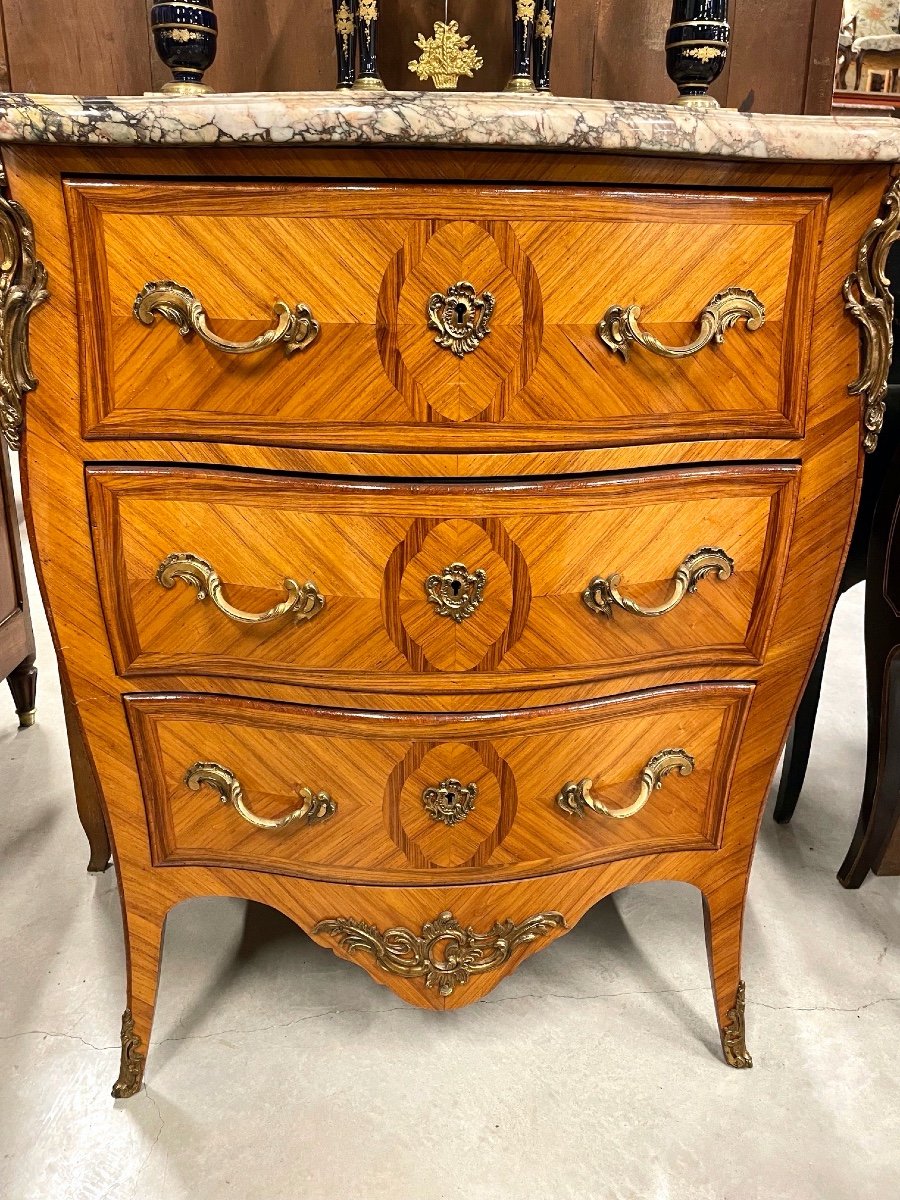 Commode style Louis XV bois de rose-photo-3