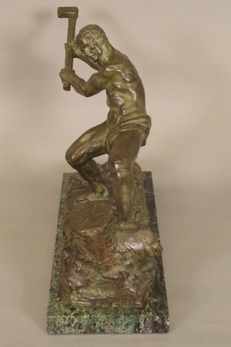 Bronze Art-deco Signed Ouline-photo-4