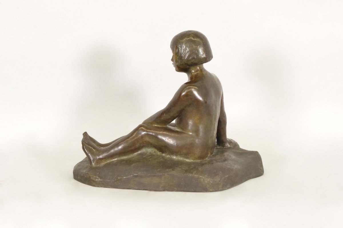 Bronze Diane Enfant Par E.Forestier -photo-4