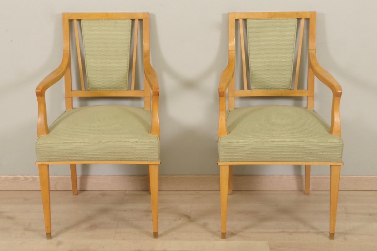 Pair Of Armchairs 1940 Jean Desnos Style-photo-3