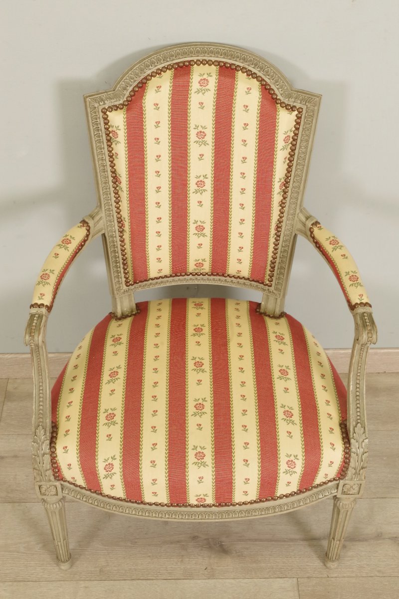 Pair Of Louis XVI Style Armchairs-photo-4