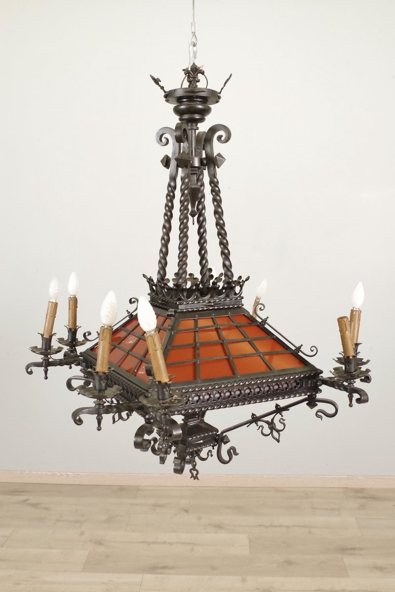 Lustre Suspension Style Gothique Viollet-le-Duc-photo-3