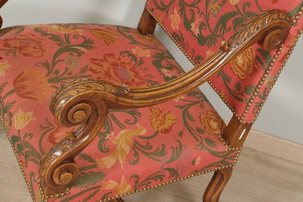 Pair Of Louis XIV Style Armchairs-photo-4