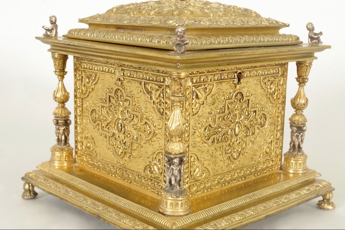 Napoleon III Gilt Bronze Jewelry Box-photo-3