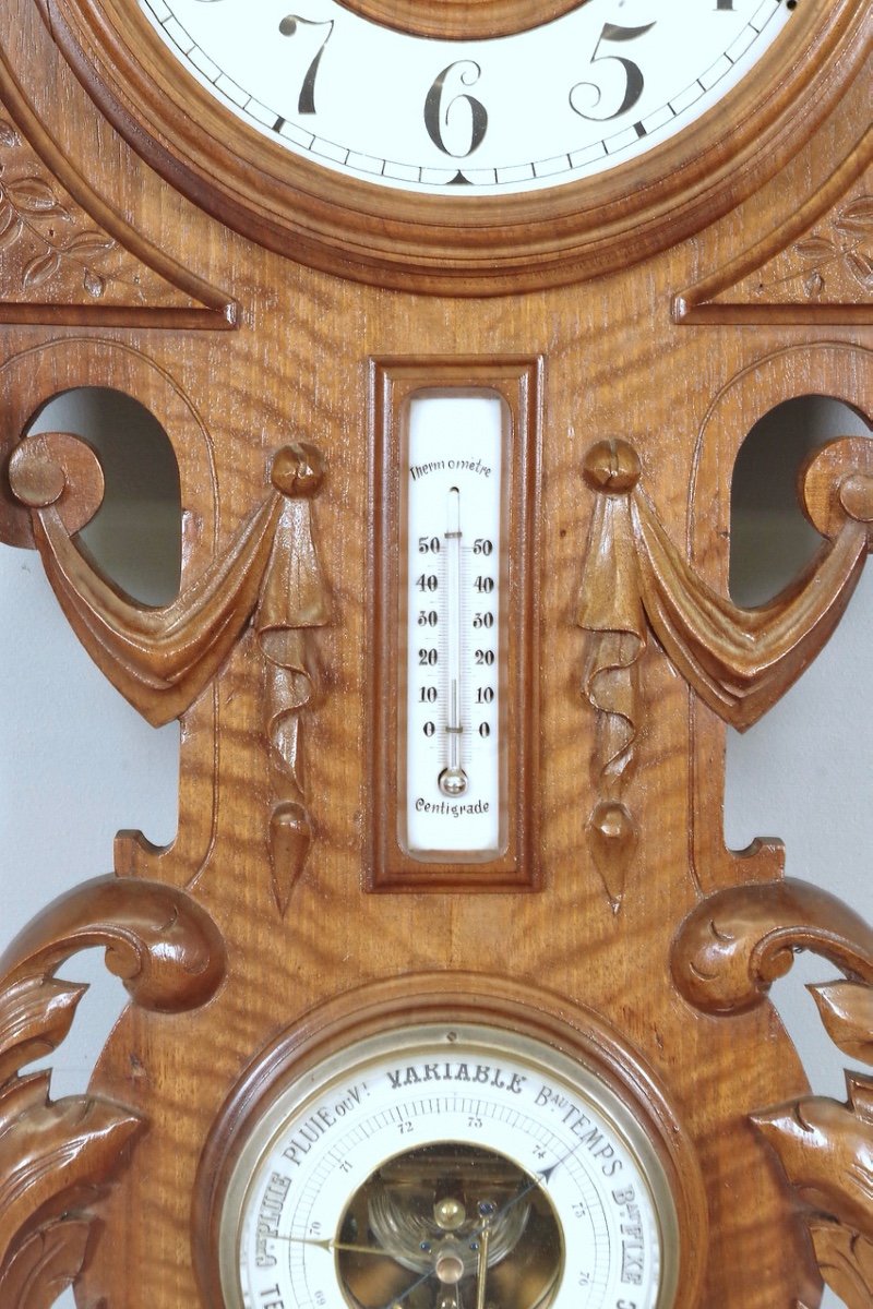 Carillon Baromètre Style Renaissance Noyer-photo-4