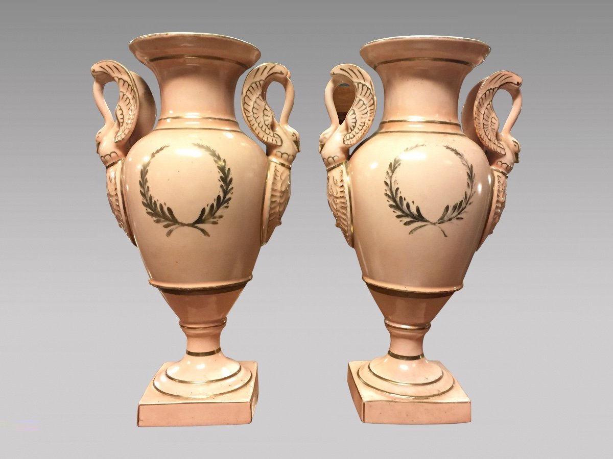 Pair Of Empire Style Porcelain Vases-photo-4