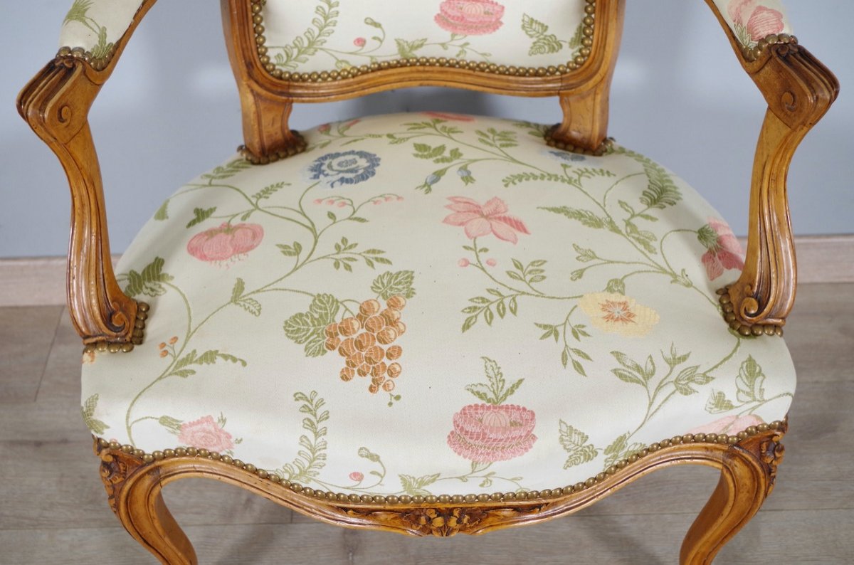 Quatre fauteuils style Louis XV-photo-6