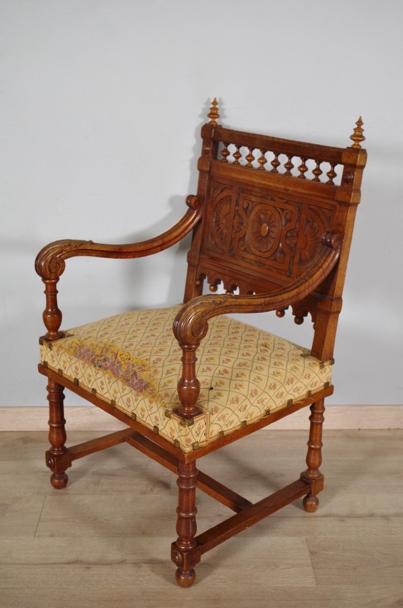 Pair Of Renaissance Style Armchairs-photo-3