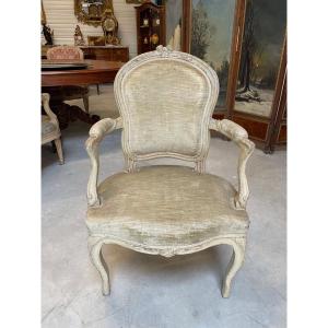 Fauteuil peint époque Louis XV