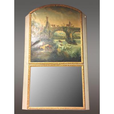 Grand Mirror Trumeau Napoleon III Style Louis XIV