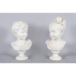 Ag Lanzirotti - Pair Of Marble Busts