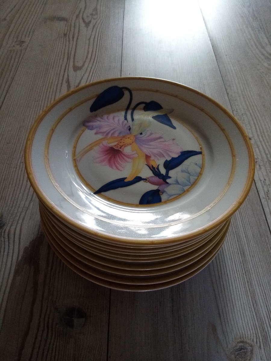 Aurore Tropical Dessert Plates Paris Porcelain-photo-3