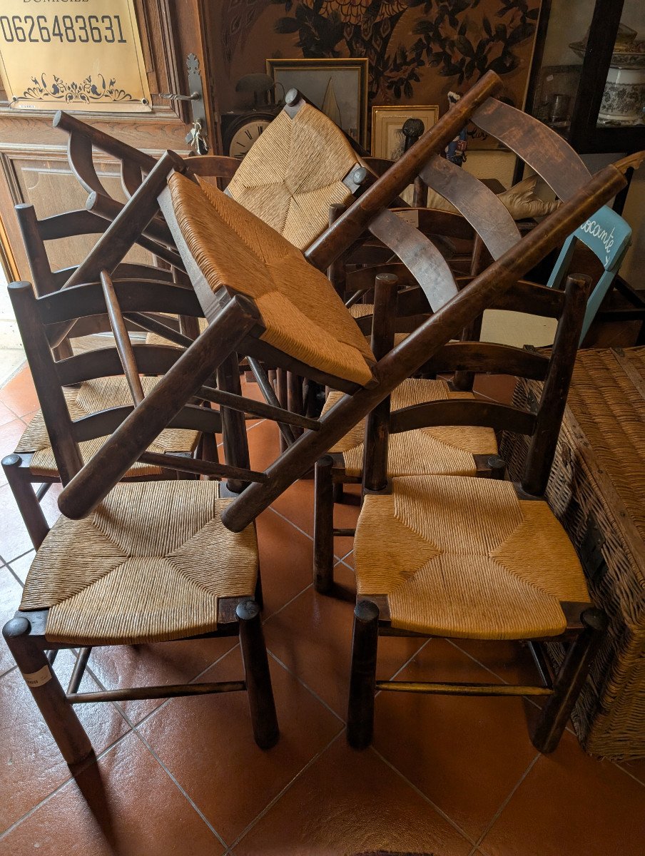 8 Chaises Brutalistes Georges Robert-photo-4