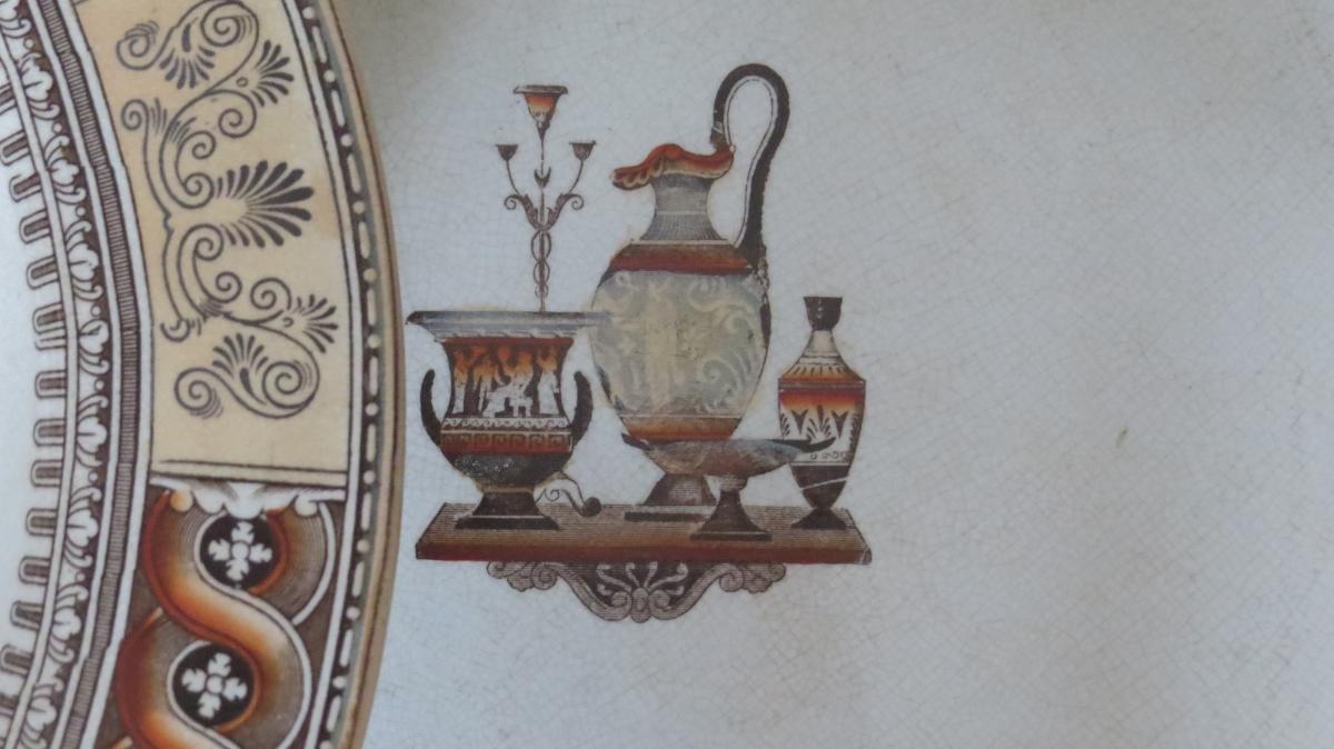 Serie De Plats En Faience De Minton Decor Etrusque-photo-2