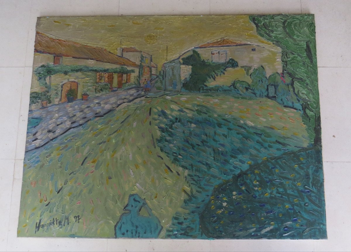 Tableau Impressioniste Vue De Village mareuil en perigord-photo-2