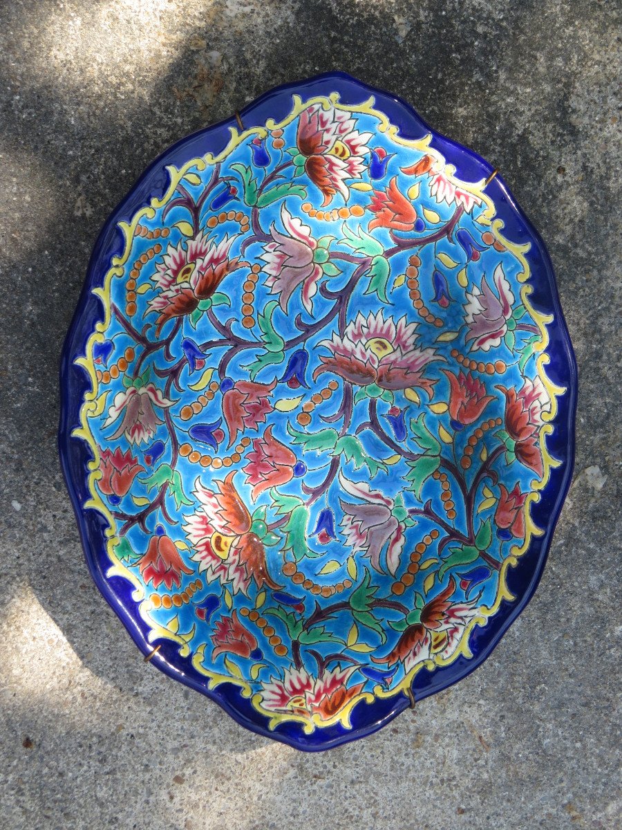 Dish In Polychrome Enamels From Longwy