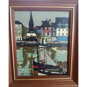 The Port Of Honfleur By Jacques Bouyssou