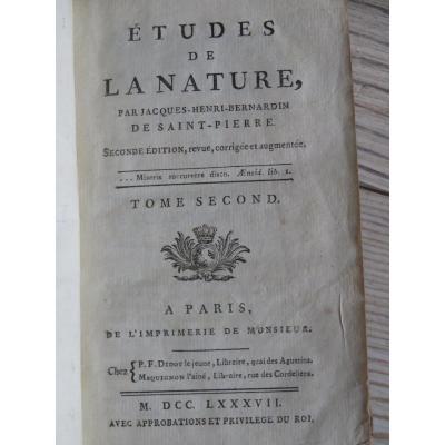 Studies Of Nature Bernardin De Saint Pierre 1787 In 3 Tomes