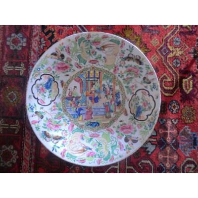 Plat Porcelaine De Canton Famille Rose