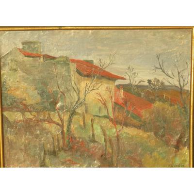 Landscape Painted Signed Nicol In 1955