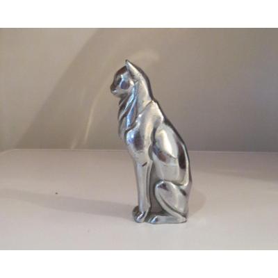 Automobile Mascot Sitting Cat Silver Bronze