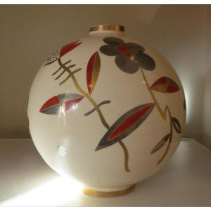 Gustave Asch Sainte Radegonde Gros Vase Boule Art Deco