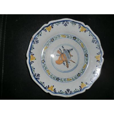 Revolutionary Nevers Faience Plate In Late 18th