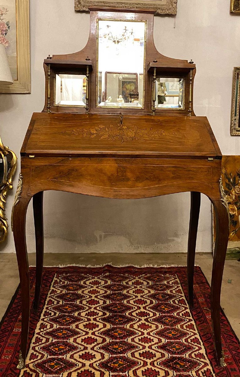 Bureau Scriban Marqueté De Style Louis XV-photo-2