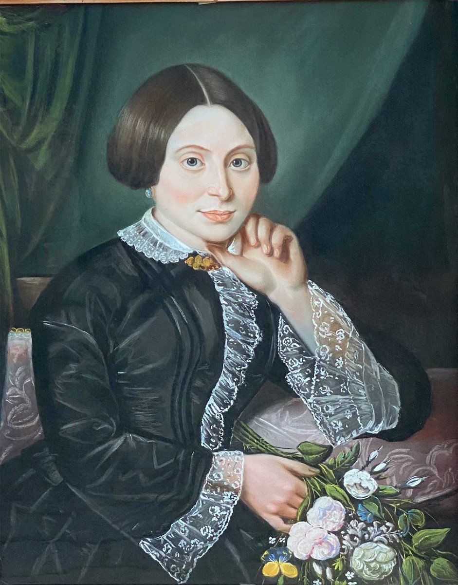Portrait Of Young Woman Nineteenth