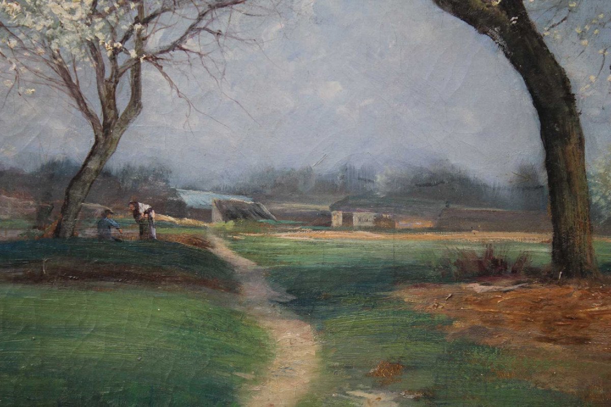 Painting, Landscape Jules Ambroise-photo-3