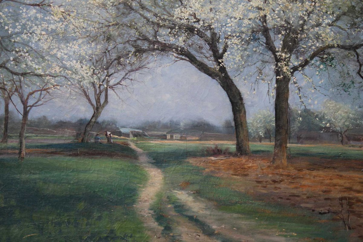 Painting, Landscape Jules Ambroise-photo-4