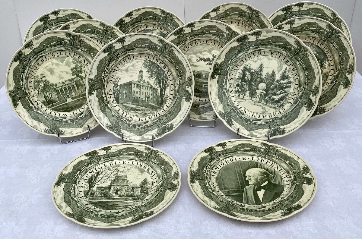 12 Wedgwood Plates, Commemorative, Williams College.