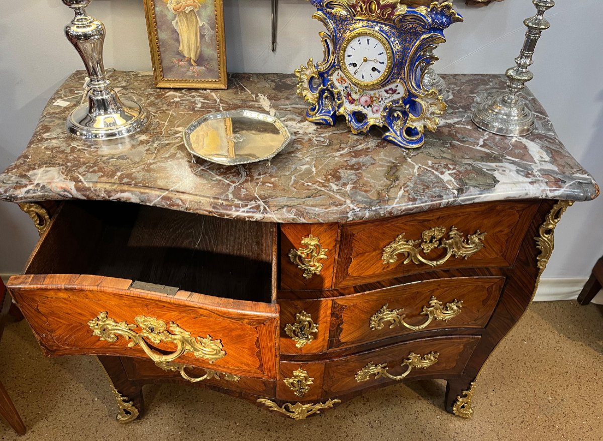 Louis XV Inlaid Commode, Stamped P. Wattelin -photo-3