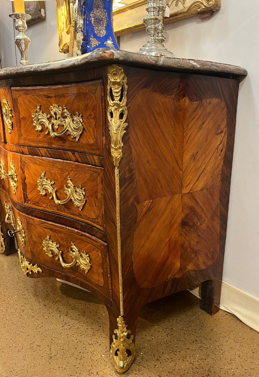 Commode Louis XV Marquetée, Estampillée P. Wattelin -photo-4