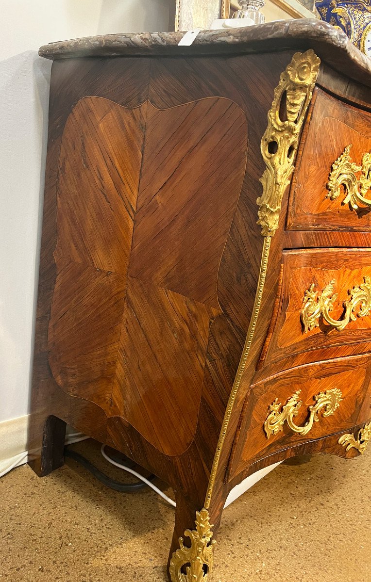 Commode Louis XV Marquetée, Estampillée P. Wattelin -photo-1