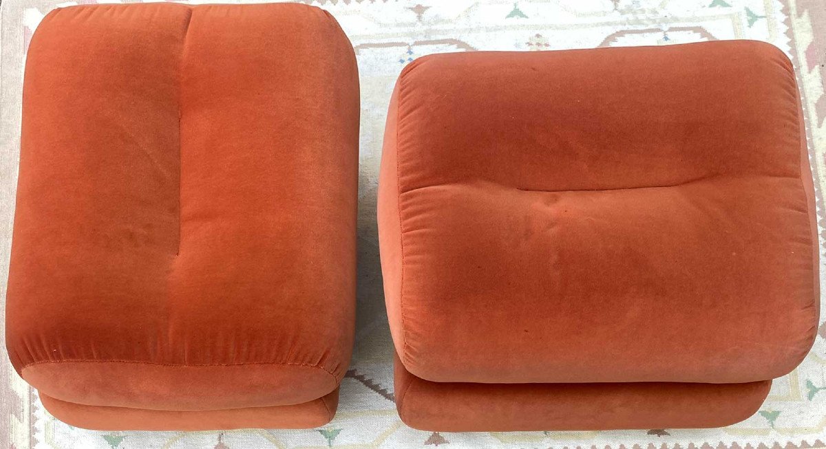 Pair Of Poufs, Michel Ducaroy, "albany" Model