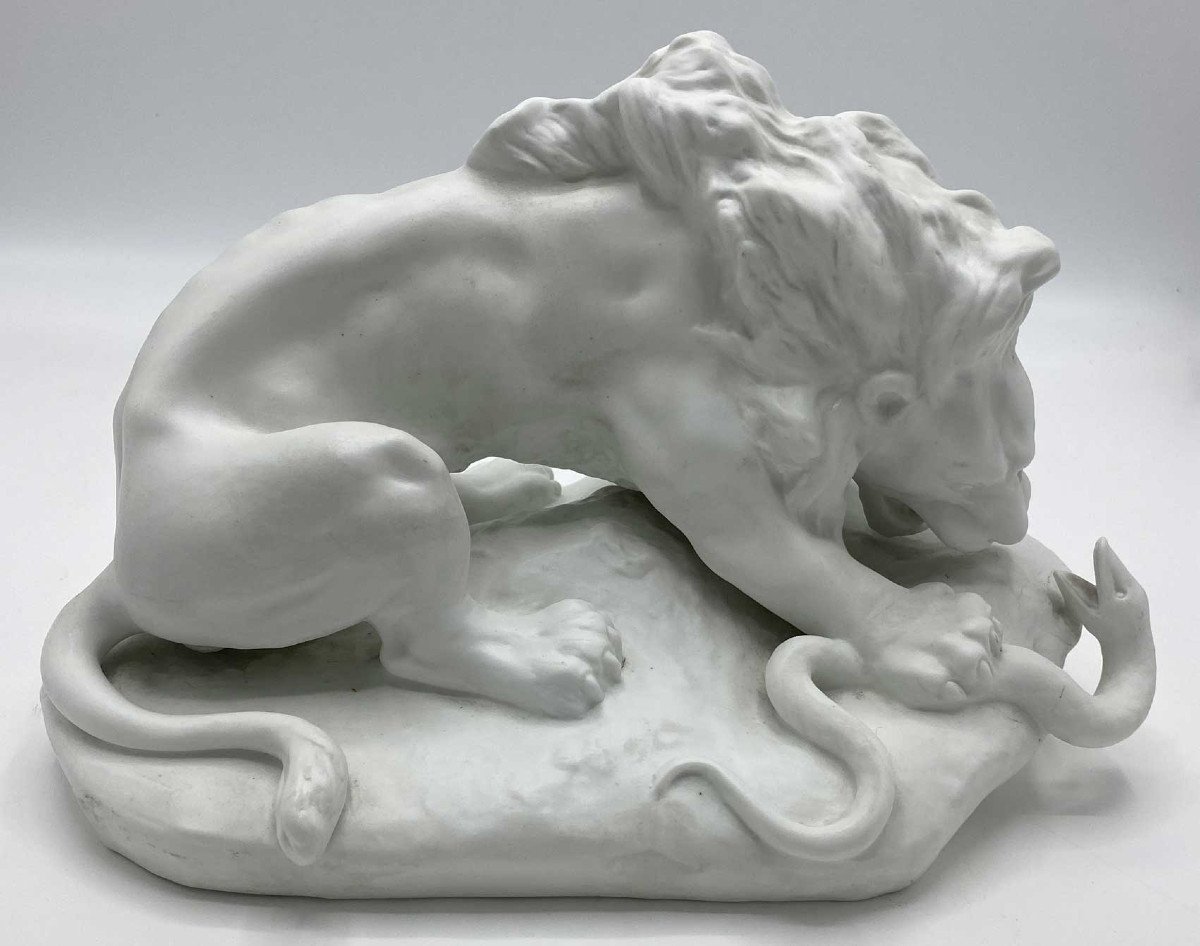 Lion Sculpture, A. Fagotto, J. Teissonniere Limoges