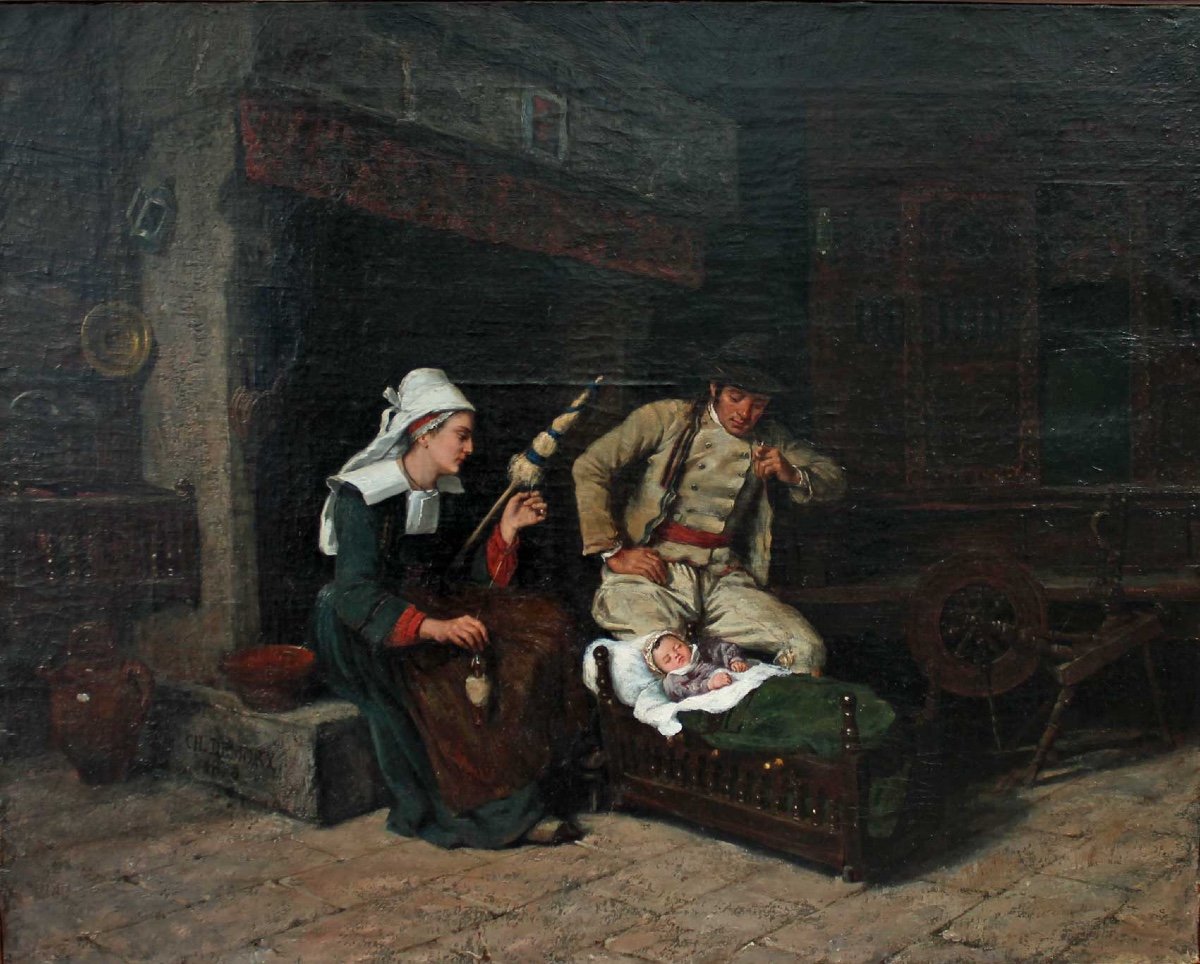 Charles Demory, Breton Interior Scene