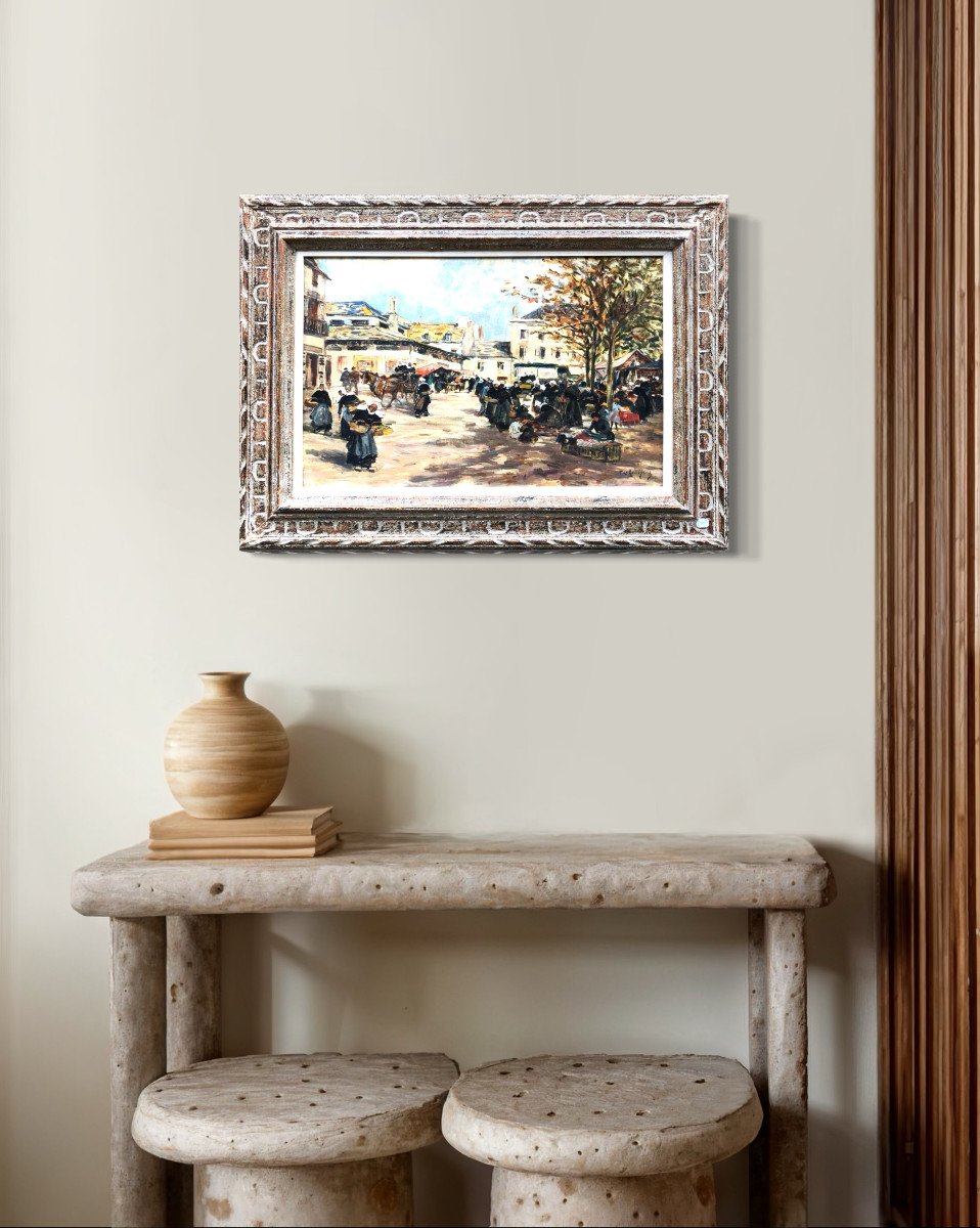 Market Day In Front Of The Old Halls Of Concarneau By Fernand Le Gout-gérard - Brittany-photo-1